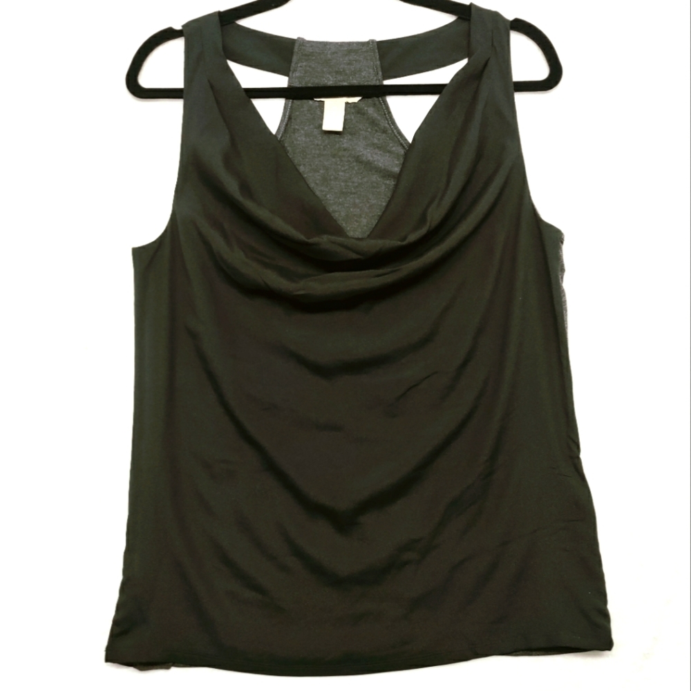Banana Republic Halter Style Blouse, Black and Gray, Women's Size Medium